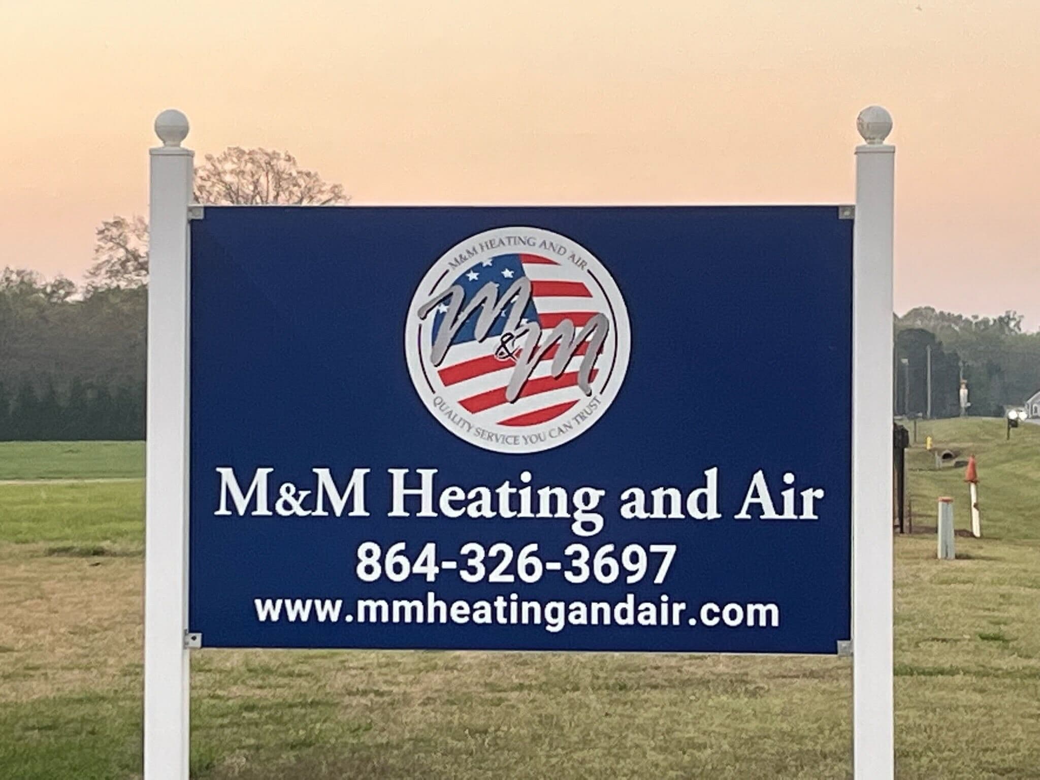 M&M Heating and Air building signage